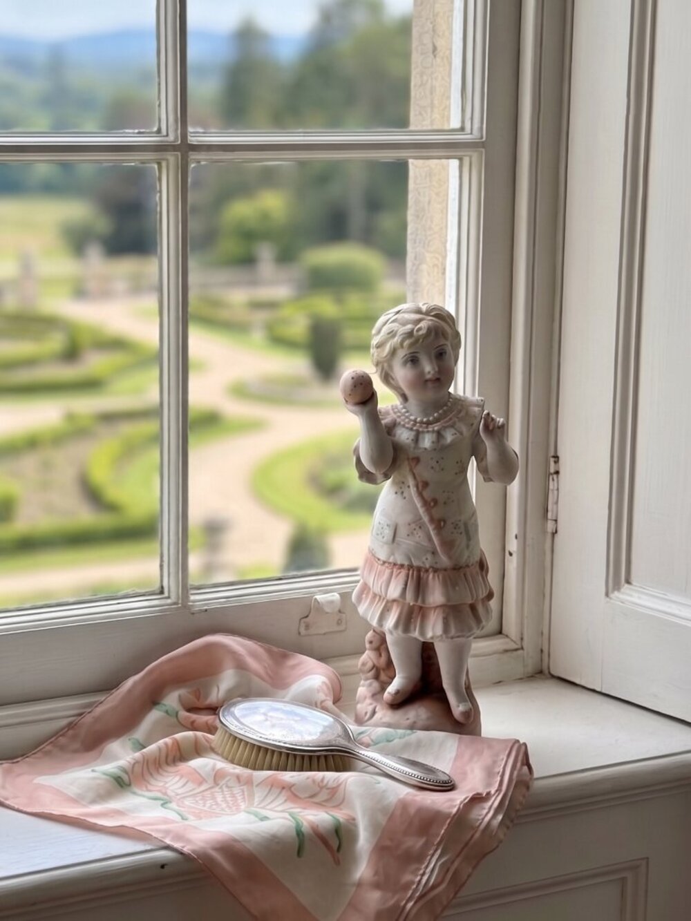 Antique Gebrüder Heubach #5187 German Bisque Porcelain Girl Figurine Piano Baby